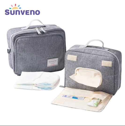 Sunveno. Compact Changing Bag For Nappies Wet Wipes & Creams